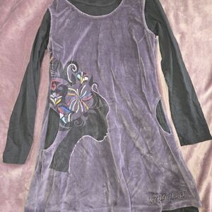 Lovely Planet Overlay Dress Womens Medium Y2k